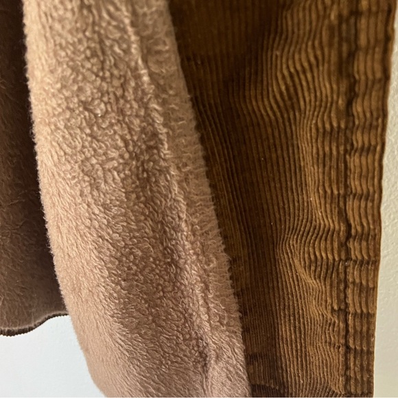 Vintage Camel Brown Corduroy Coat Peter Pan Collar Bracelet Sleeves - Picture 8 of 15